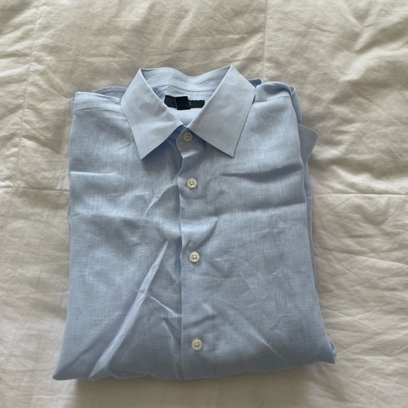 Club Room Luxury 100% Linen Button-Up Shirt – Light Blue Men’s Medium - Picture 1 of 9
